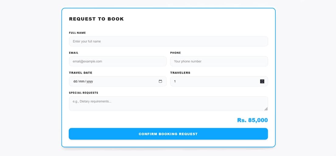 WhatsApp & Contact Form Bookings